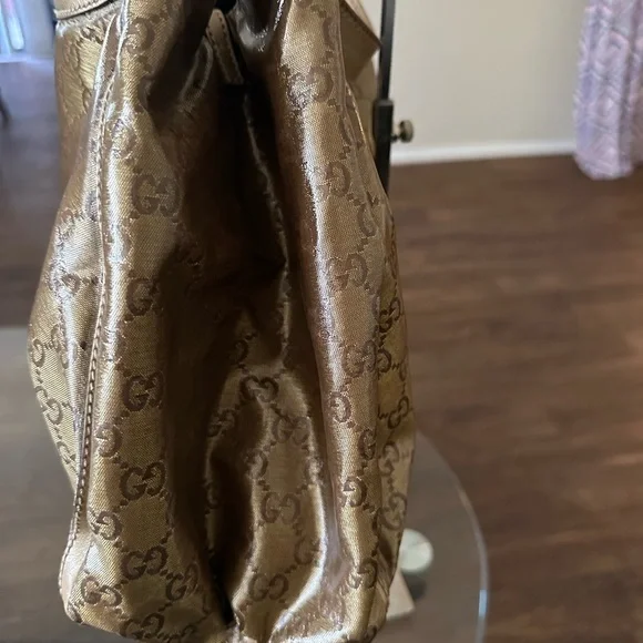 💎AUTHENTIC Gucci GG Crystal Coated Canvas Abbey D-Ring hobo Shoulder Bag 💎 - Picture 5 of 16